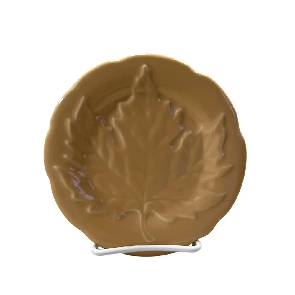 Longaberger Falling Leaves Pottery Plates Set of 4 Autumn Colors 6.75” Used
